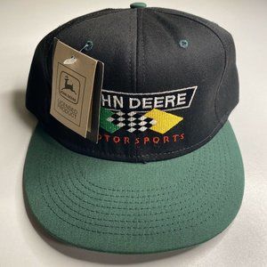 Vintage New With Tag John Deere Motor sports SnapBack Hat Rare